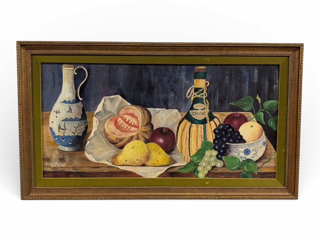 MCM Texas Artist Beulah Shepherd 1961 Still Life Acrylic on Board: MCM Texas Artist Beulah Shepherd 1961 Still Life Acrylic on Board