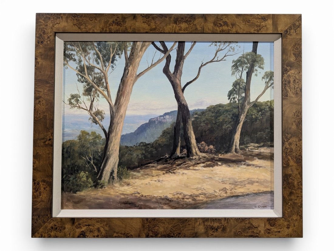 H. Emmett Landscape on Board Walnut Frame (1 of 2)