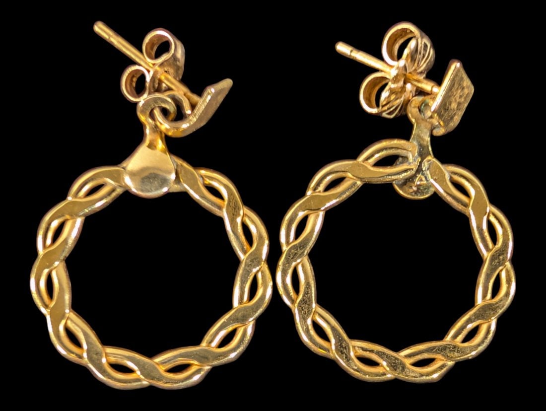 14K Gold Braided Hoop on Stud Earring (1 of 1)