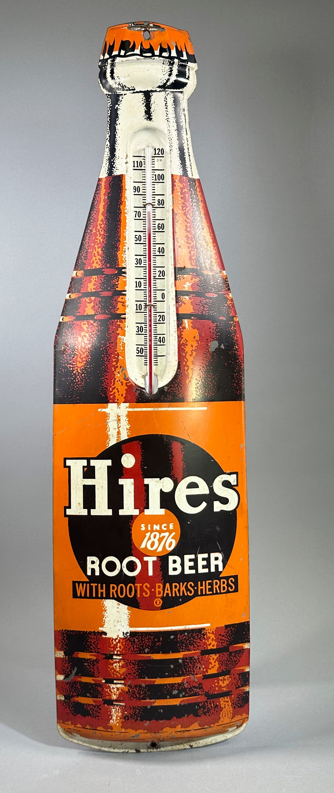 Hires Root Beer Thermometer Pressed Tin Sign (1 of 4)