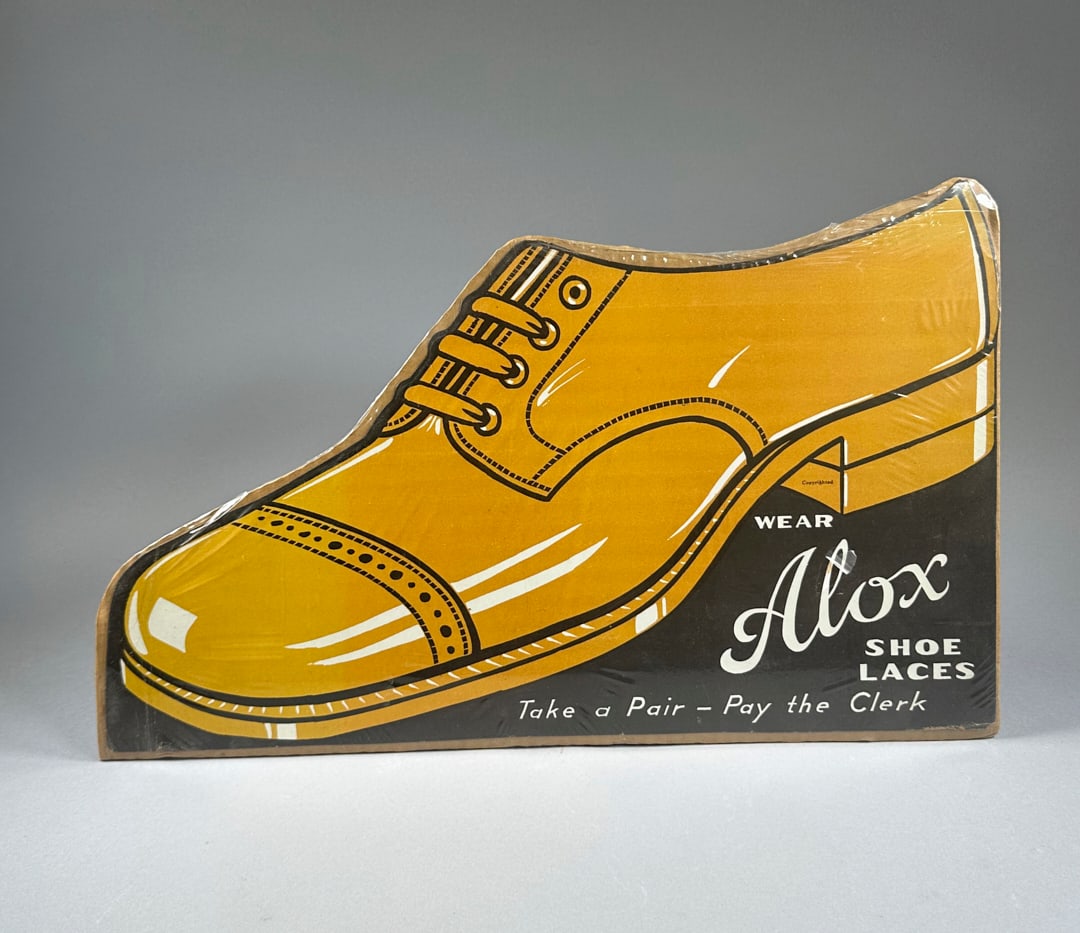 Alox Shoe Cardboard Vintage Sign Circa 1940 (1 of 2)