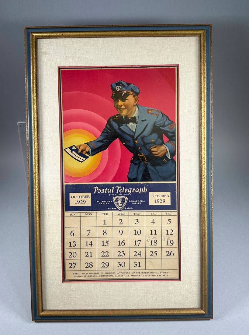 1929 Advertising Calendar Postal Telegraph (1 of 2)