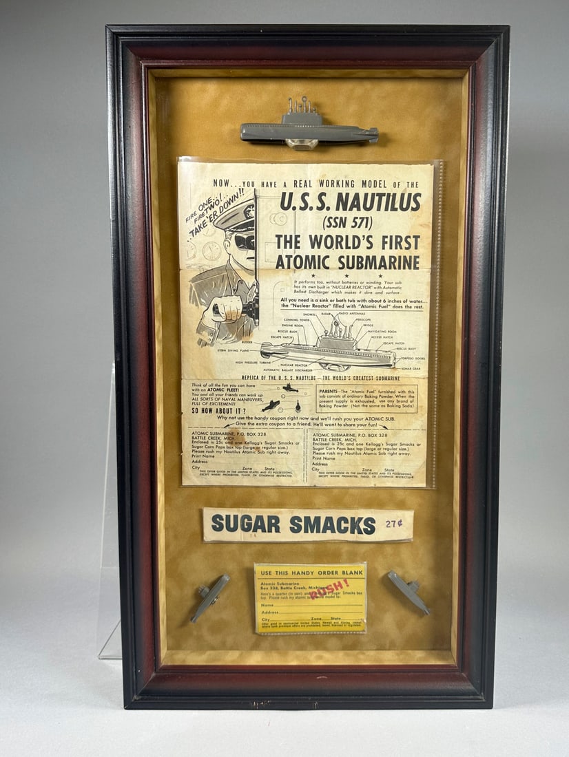 U.S.S Nautilus Atomic Submarine Cereal Box Set in Shadowbox (1 of 2)