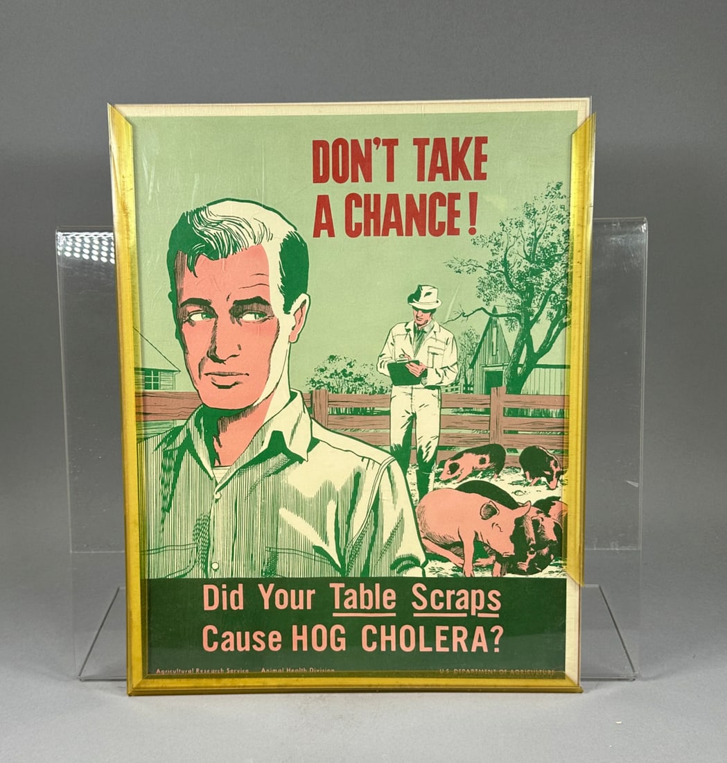 Agicultural Notice 1950's Cholera Notice: Agicultural Notice 1950's Cholera Notice Wear appropriate for its age.
