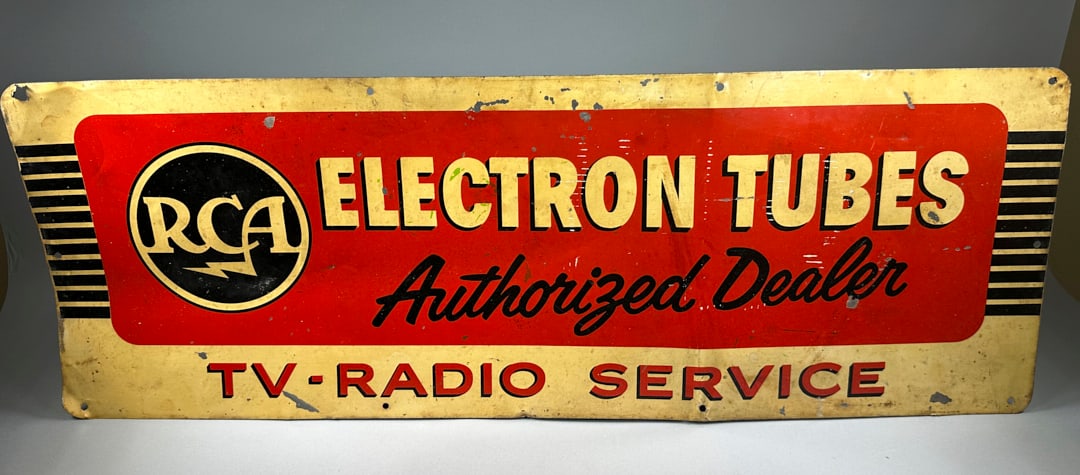 RCA Electron Tubes Pressed Tin Sign (1 of 2)