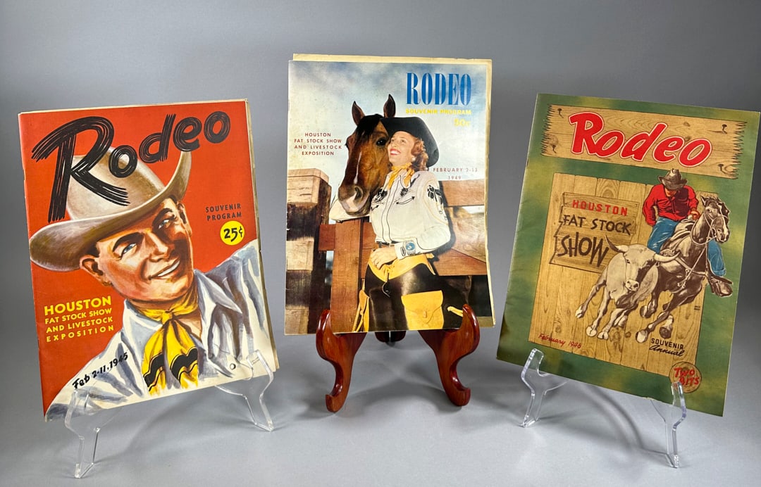 Vintage Houston Livestock Show & Rodeo Programs From 1945 1946 & 1949 (1 of 2)