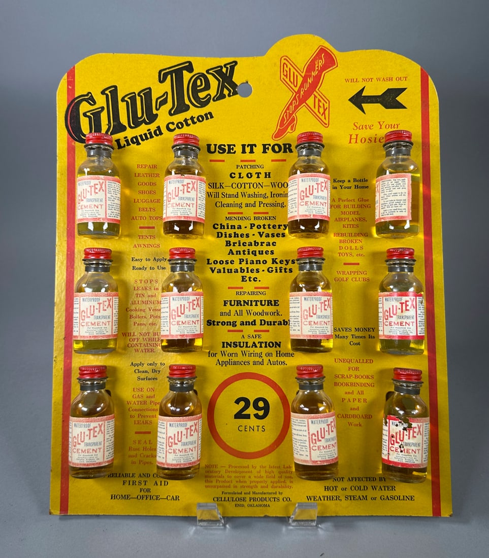 Glu-Tex Vintage Advertising with Complete with Original Glue (1 of 2)