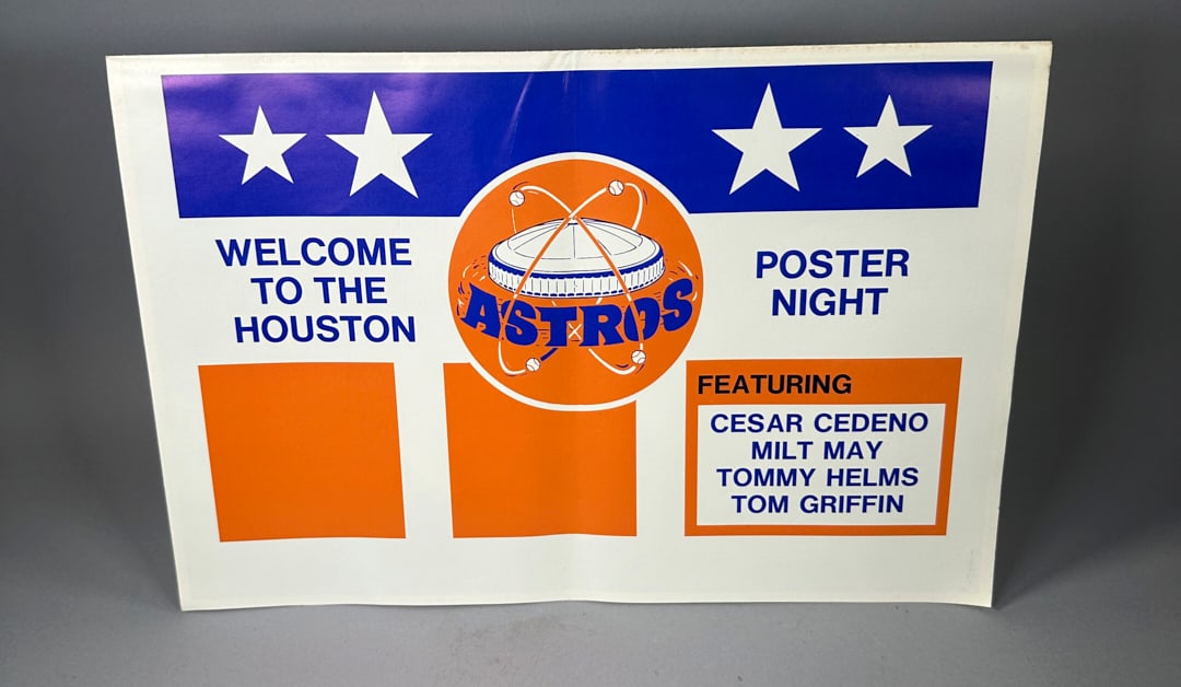 Welcome to the Houston Astros Night 1975 Poster: Welcome to the Houston Astros Night 1975 Poster Wear appropriate for its age.