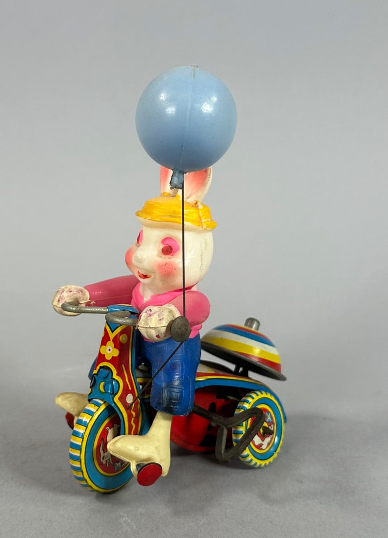 Vintage Made in Japan Celluloid Rabbit on a Tricycle Wind Up Toy (1 of 6)