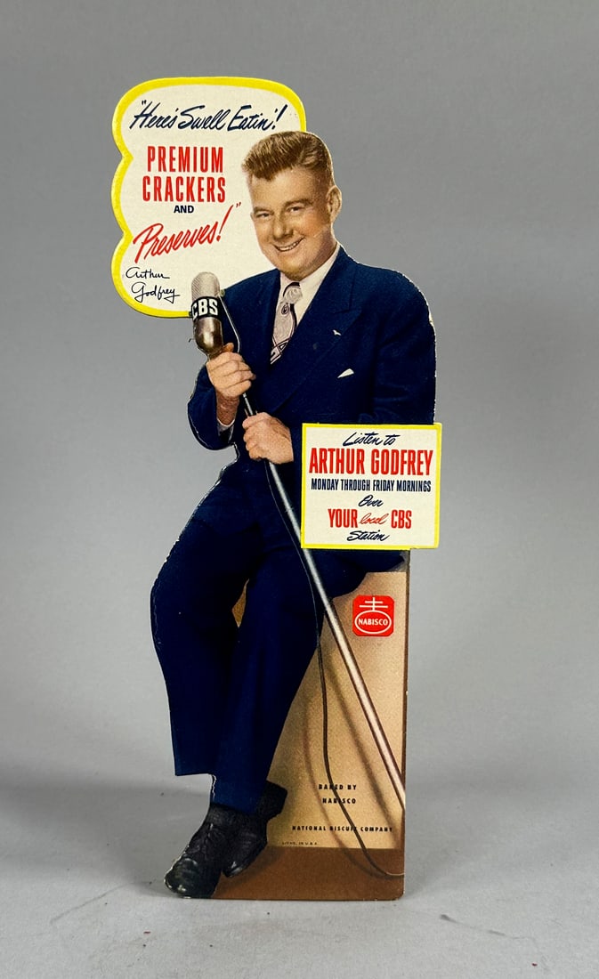 Nabisco Litho Cardboard Arthur Godfrey CBS Advert Premium Crackers (1 of 2)
