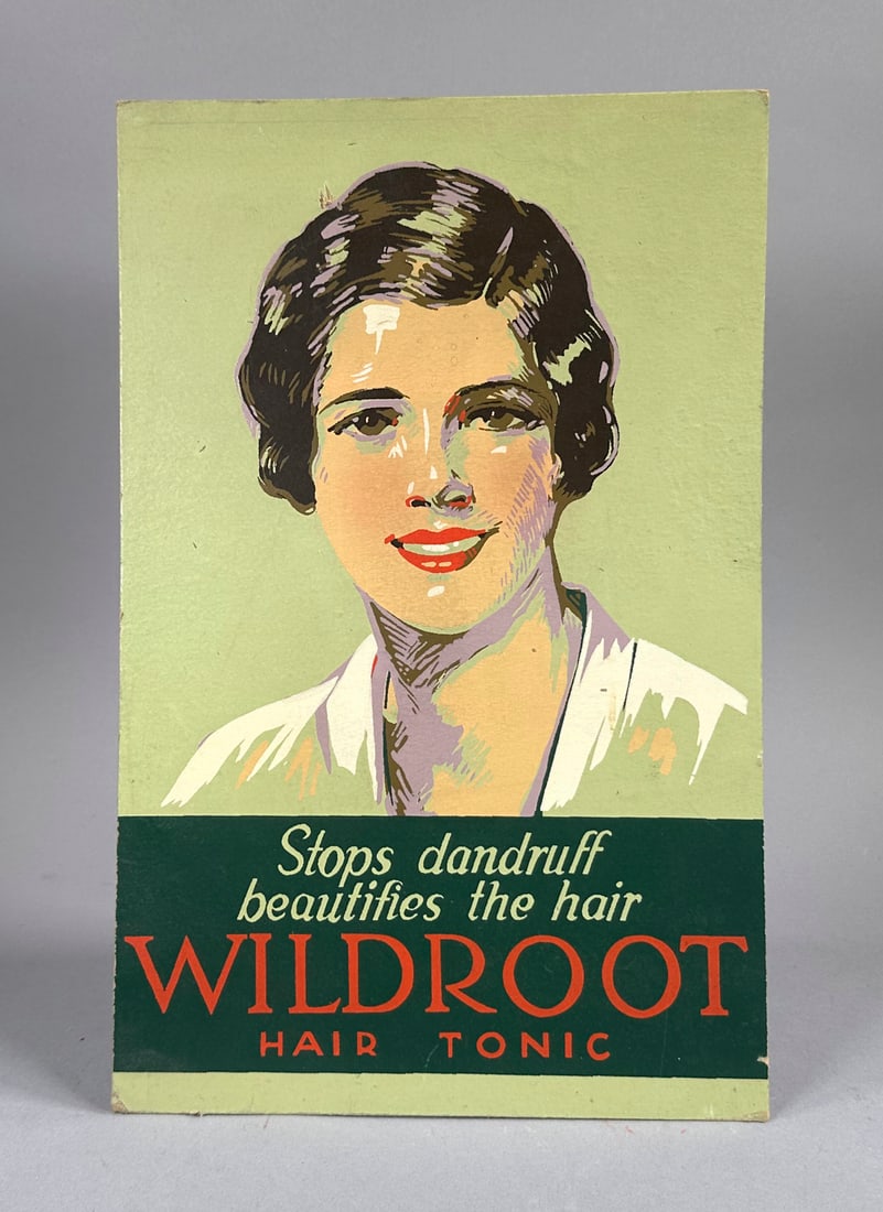 Wildroot Hair Tonic Litho Cardboard from 1930's USA (1 of 3)