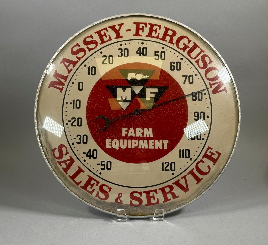 Massey & Ferguson Thermometer: Massey & Ferguson Thermometer Wear appropriate for its age.