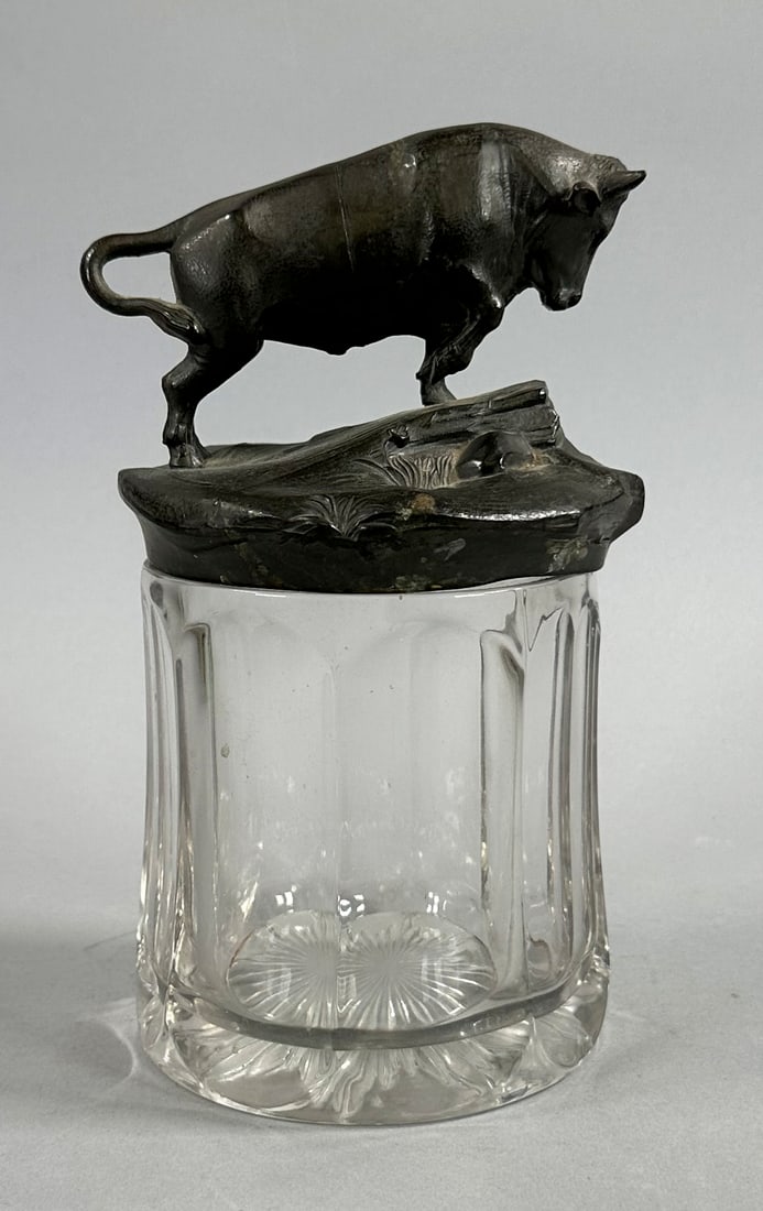 Victorian Buffalo Tobacco Jar: Victorian Buffalo Tobacco Jar Wear appropriate for its age.