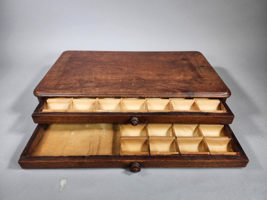 Double Layer Antique Spool Flat Cabinet (1 of 4)