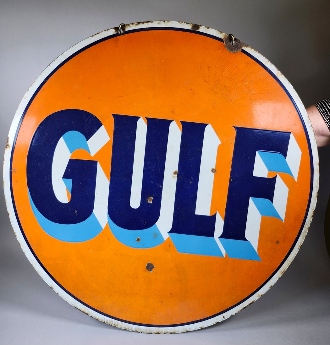 30 Inch Gulf Double Sided Porcelain Sign 30 Inch (1 of 7)