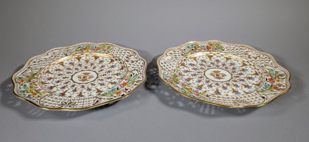 Pair Fine Dresden Early Plates - 2