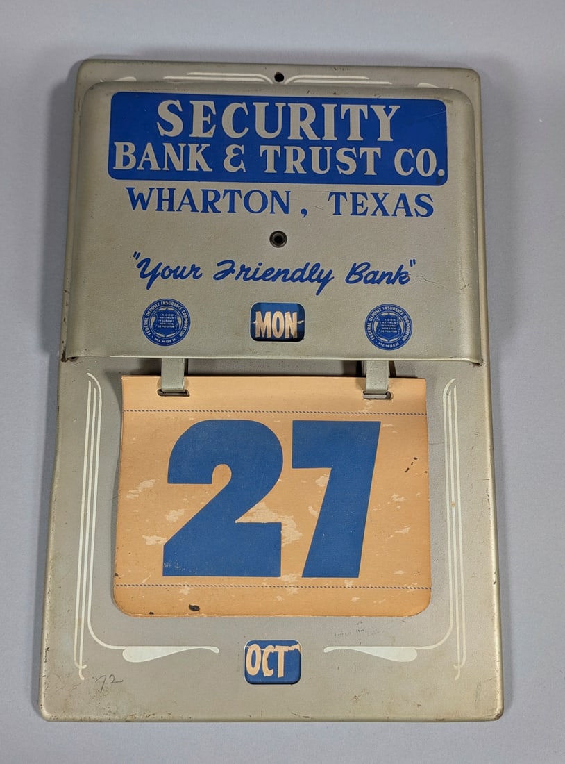 Security Bank & Trust Co. Wharton, Tx 1950s: Security Bank & Trust Co. Wharton, Tx 1950s.