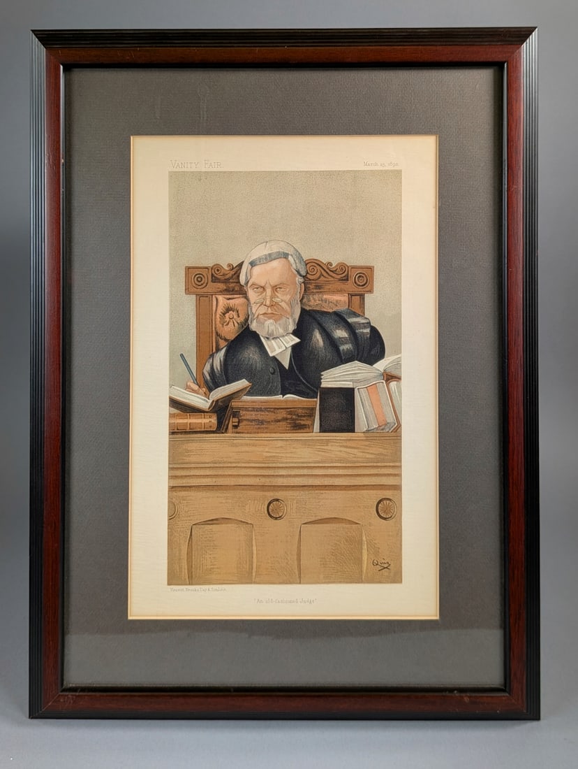 Vanity Fair, March 25, 1893 Vincent Brooks Day & Son, Lithograph An Old Fashioned Judge (1 of 1)