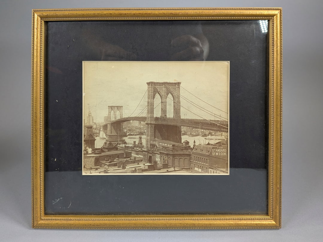 Brooklyn Bridge Card Photo, late 1800s (1 of 2)