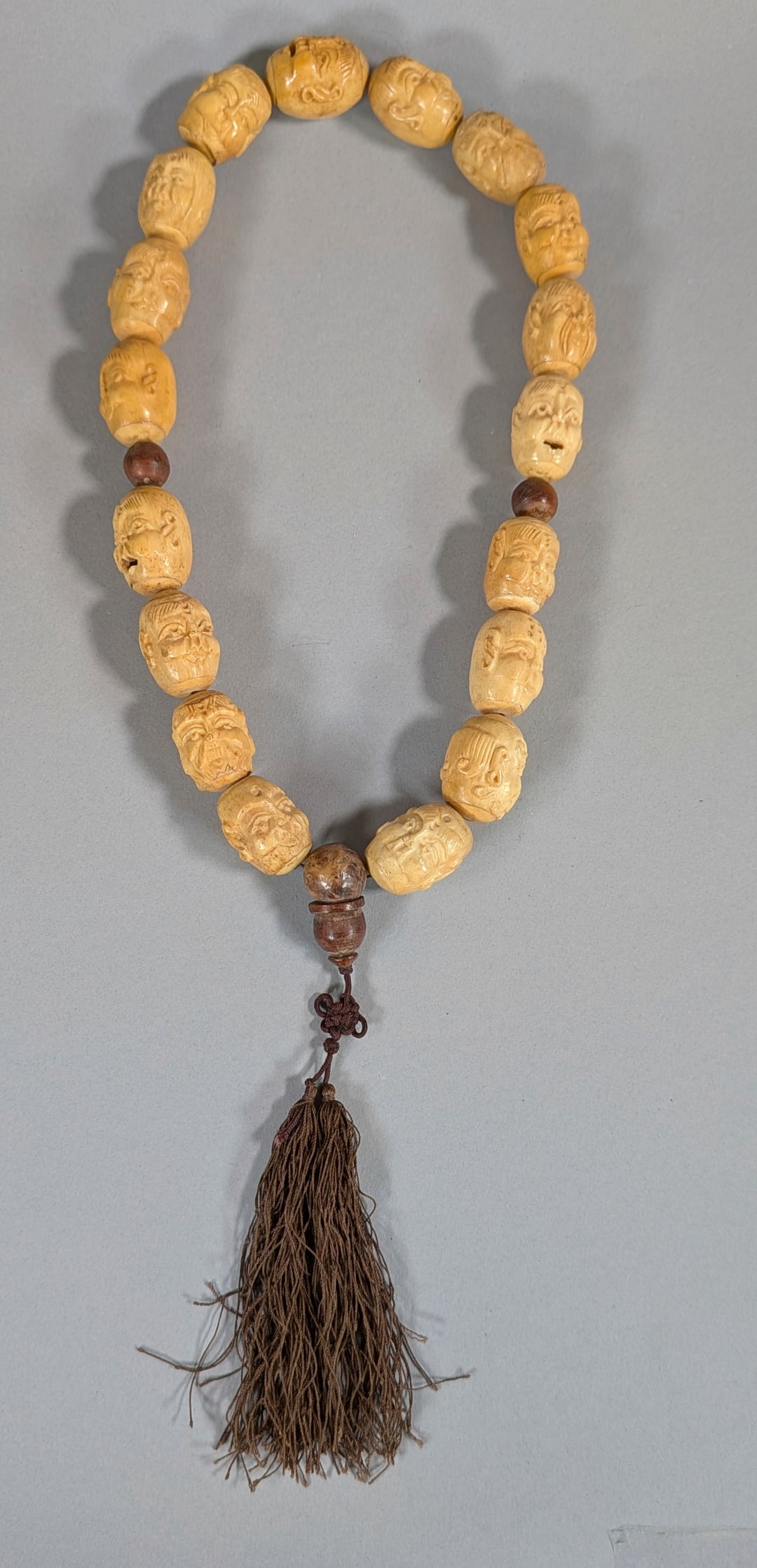 Vintage Bone Old Hand Carved Immortals Necklace (1 of 3)