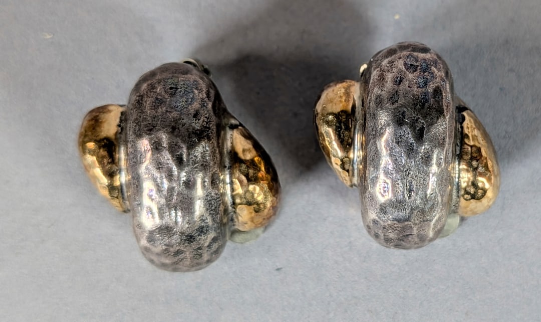Dian Malouf Sterling & 14kt Earrings: Pair Dian Malouf Sterling & 14kt Earrings.