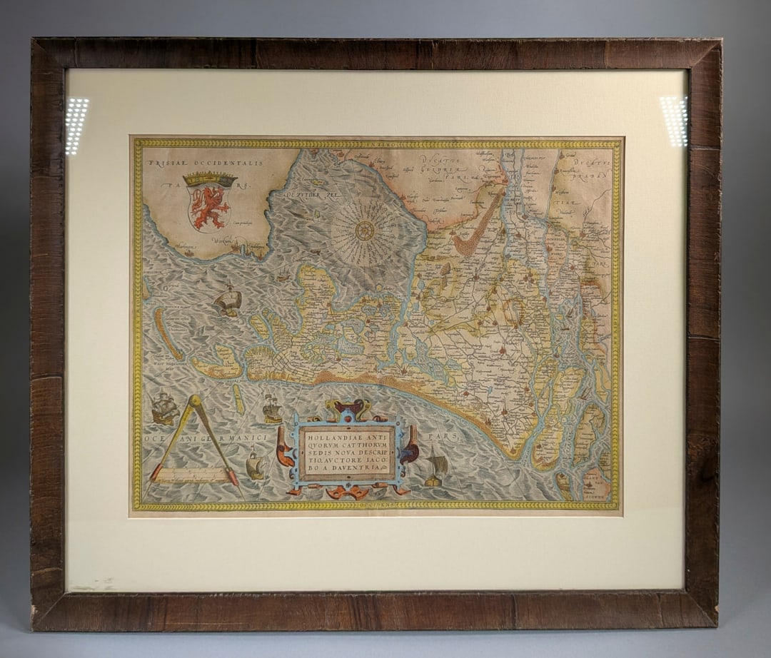 Dutch Map 16th cent. Frisiae Occidentalis: Dutch Antique Map, 16th cent. Frisiae Occidentalis.