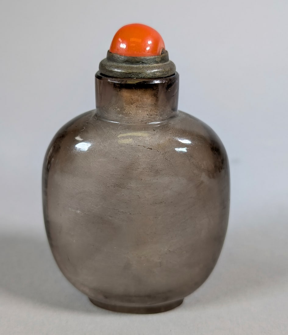 Chinese Snuff Bottle Smoky Quartz (1 of 2)