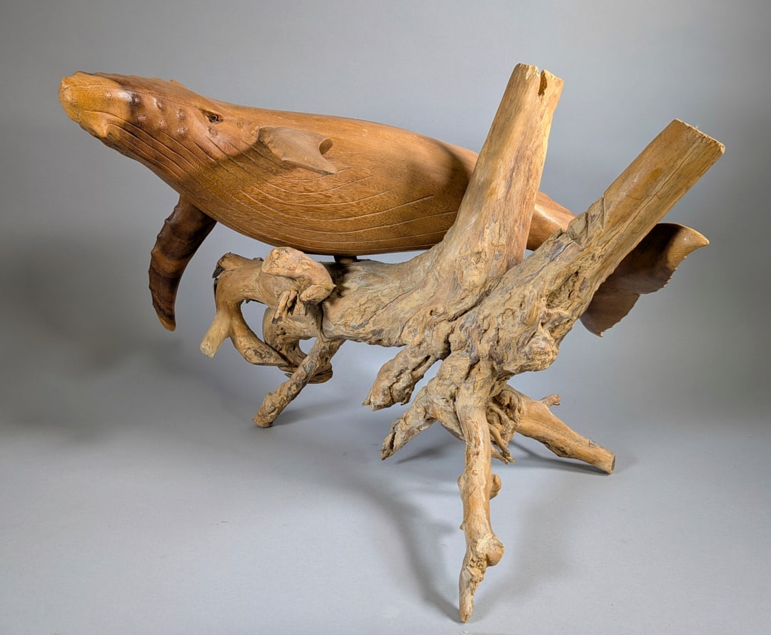 Blue Whale on Driftwood Sculpture (1 of 5)