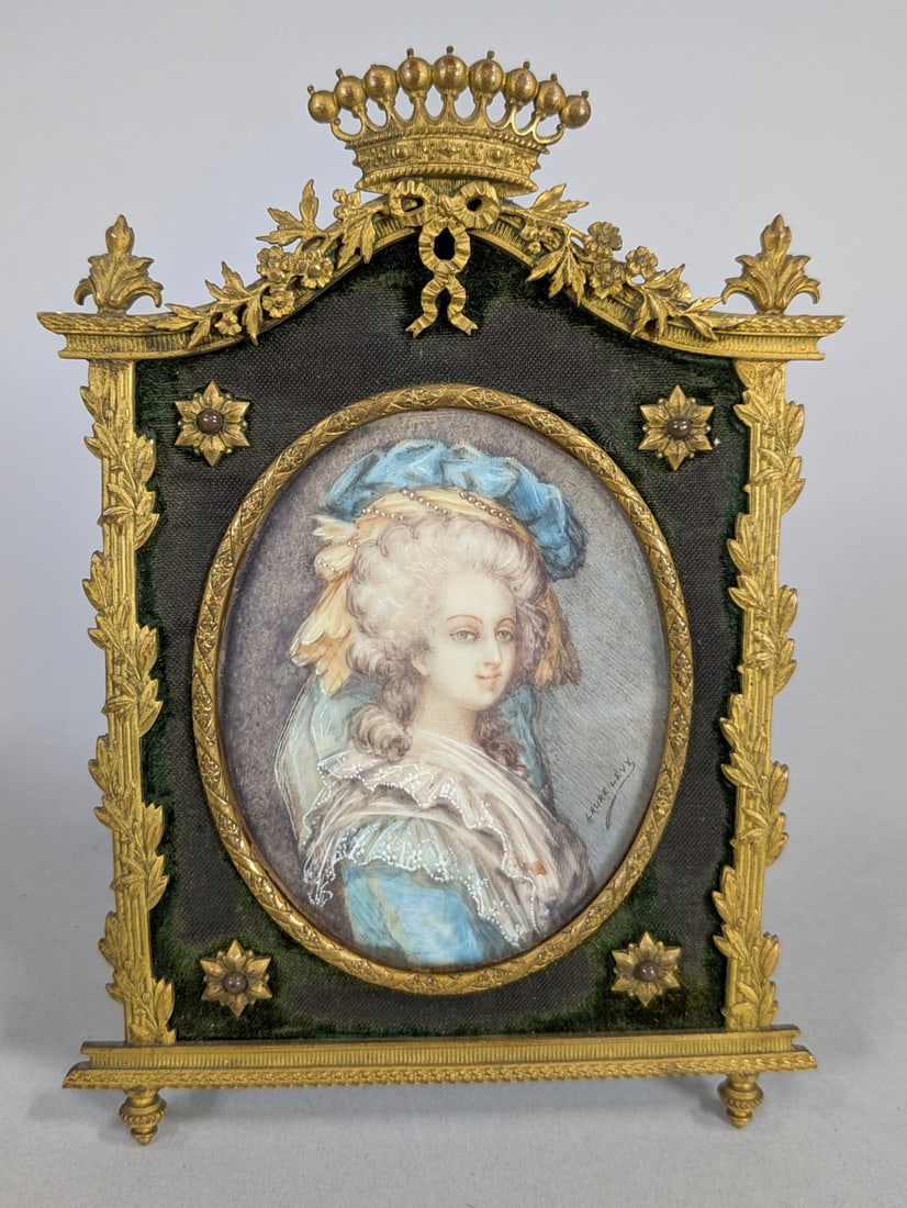 Laure Levy French Fashion Fine Lady Miniature Portrait (1 of 3)