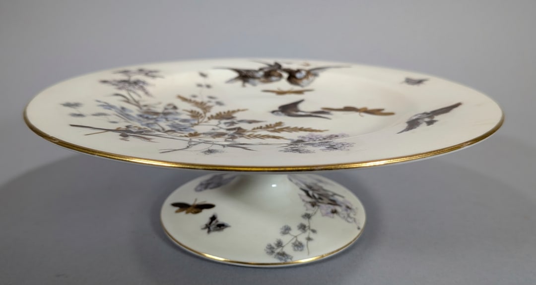 Aviary Porcelain Dessert Stand Birds & Gold Highlights (1 of 3)