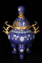 A Large Chinese Cloisonne Gilted Bronze Tripod Burner