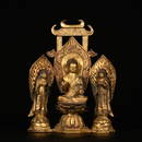 A Chinese Gilted Bronze Combinated Buddha