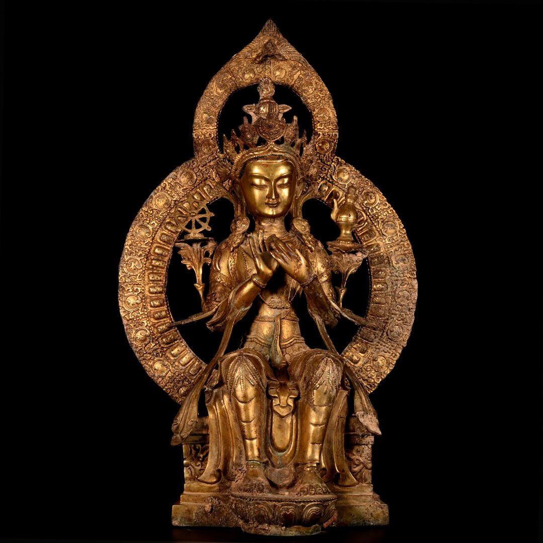 A Large Chinese Gilted Bronze Buddha (1 of 6)