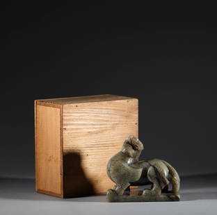 Ming Dynasty, Hetian Yurui beast: H:10cmï¼ŒW:12.5cmï¼Œweightï¼š1074.5g