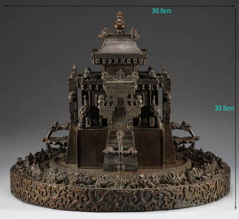 In the Qing Dynasty, copper town: H:33.5cmï¼ŒW:30.5cm,Weight:14459g