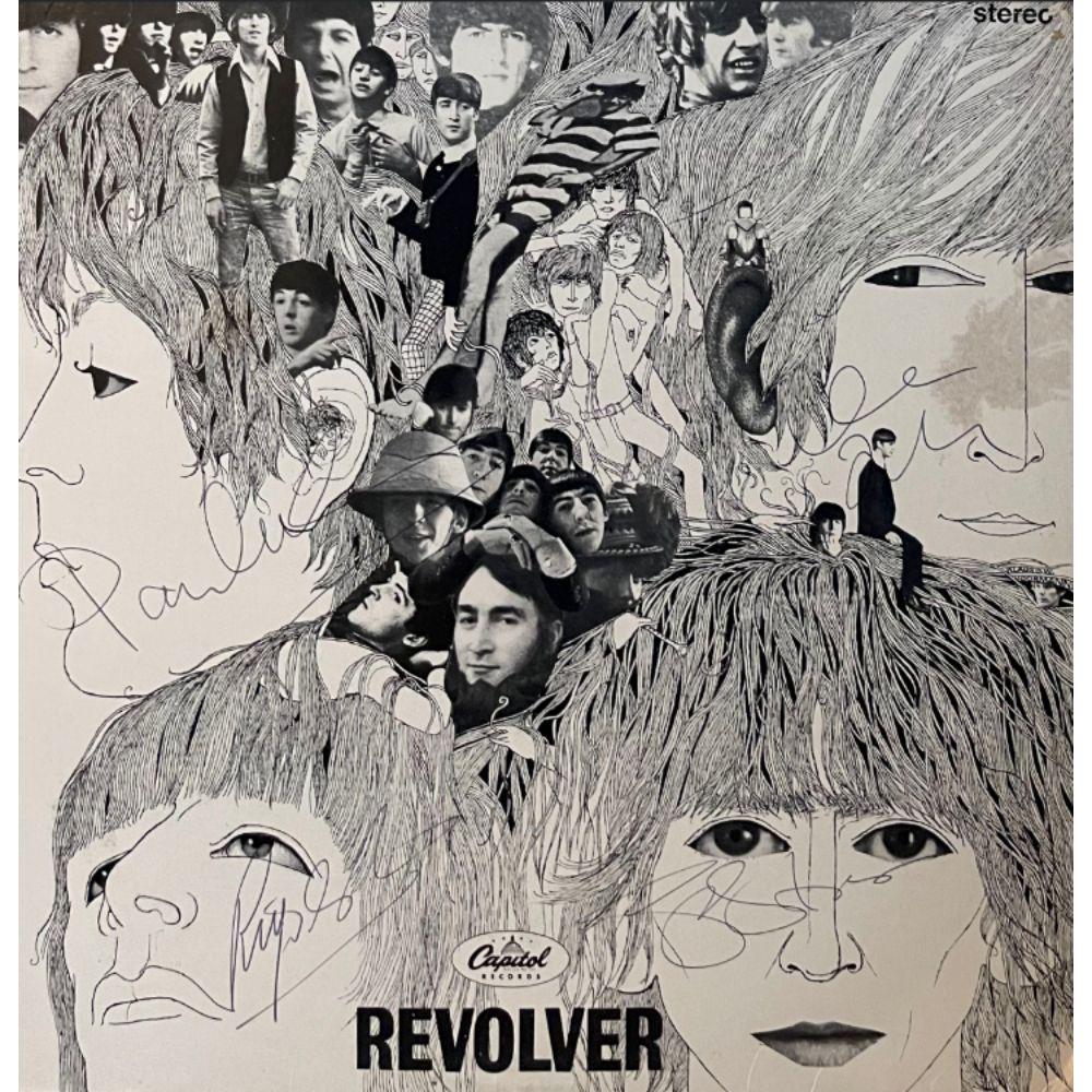 Signed Beatles Revolver Album Cover: Signed by John Lennon, Paul McCartney, George Harrison, Ringo Starr