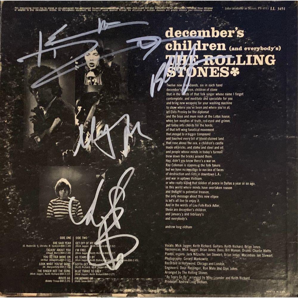 Signed Rolling Stones December's Children Album Cover (1 of 1)