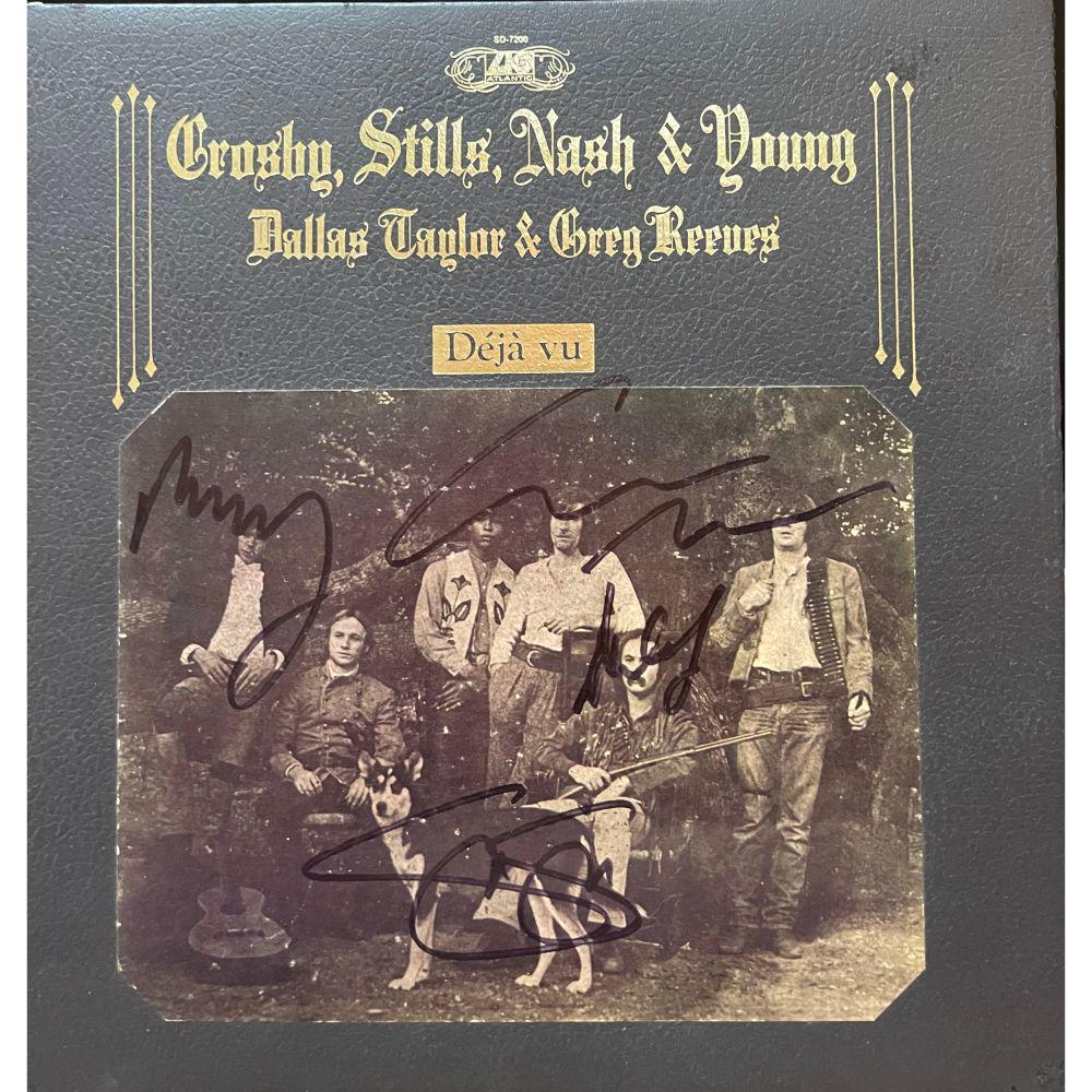Signed Crosby, Stills, Nash & Young Deja Vu Album Cover (1 of 1)