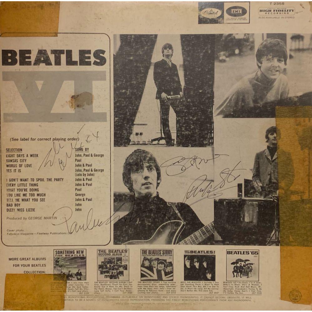 Signed Beatles VI Back of Album Cover (1 of 1)