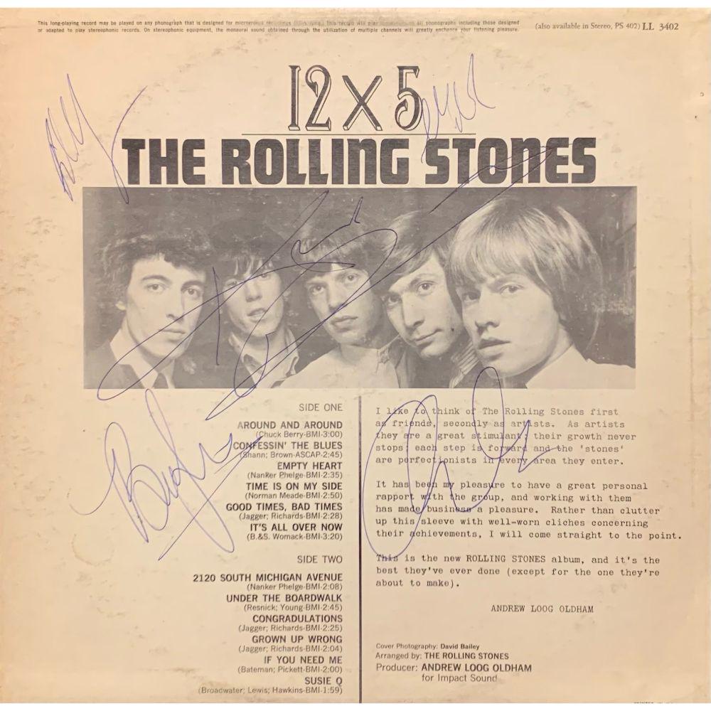 Signed The Rolling Stones 12 x 5 Album Cover (1 of 2)