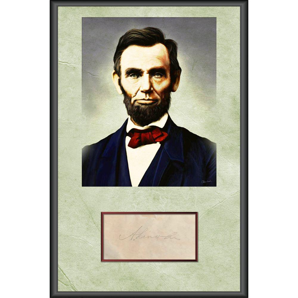 Signed Abraham Lincoln Signature Cut Display (1 of 1)