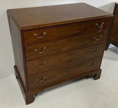 English Mahogany 4 Drawer Chest on Bracket Feet (1 of 3)