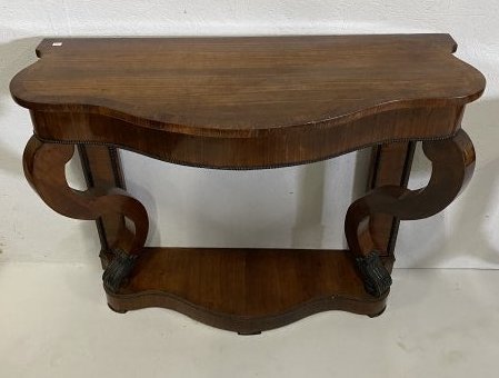 19th Century English Rosewood Serpentine Console (1 of 3)