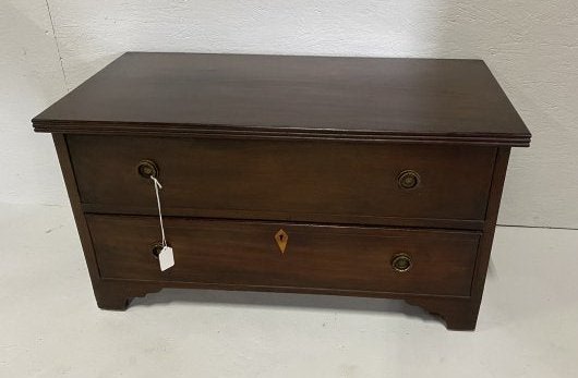 Antique Mahogany Lift Top Trunk with Drawer (1 of 3)