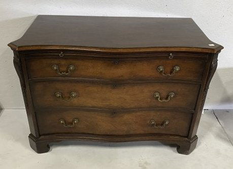 Antique Mahogany Chest with Leather Top Slide (1 of 3)