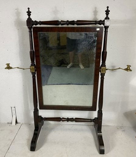 19th Century American Mahogany Cheval Mirror (1 of 3)