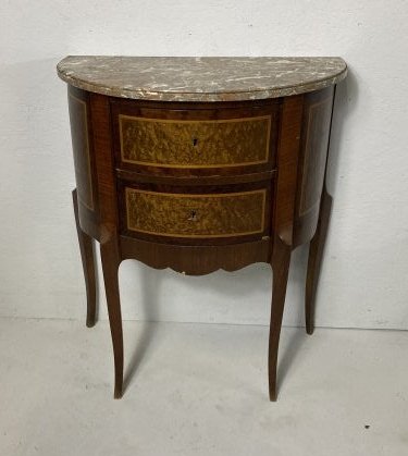 Antique French Marble Top 2 Drawer Commode (1 of 3)