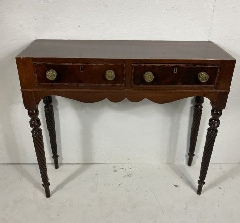 English Mahogany 2 Drawer Console (1 of 3)