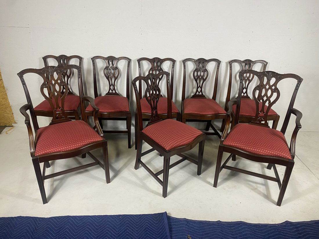 Set of 8 Mahogany Dining Chairs (1 of 3)