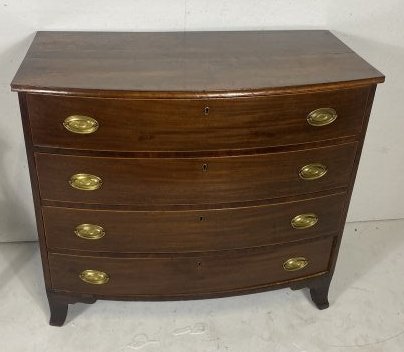 19th Century English Mahogany Bowfront Chest (1 of 3)